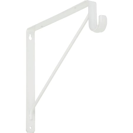 National Stanley Home Designs 12-5/8 In. H. x 11 In. D. Shelf & Rod Bracket, White S822094
